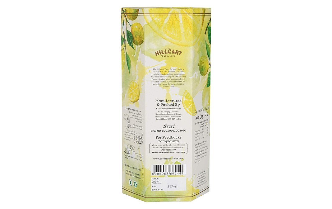 Hillcart Tales Dark Limon Black Tea   Box  14 pcs